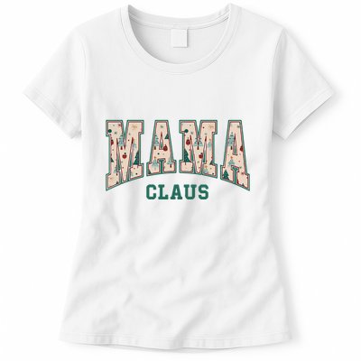 Mama Claus Retro Christmas Womens T-Shirt