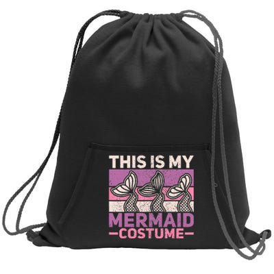 Mermaid Costume Retro Mermaid Outfit  Mermaid Sweatshirt Cinch Pack Bag