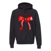 Merry Christmas Red Coquette Bow Merry And Bright Premium Hoodie