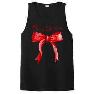 Merry Christmas Red Coquette Bow Merry And Bright PosiCharge Competitor Tank