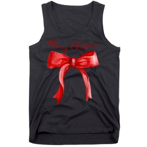 Merry Christmas Red Coquette Bow Merry And Bright Tank Top