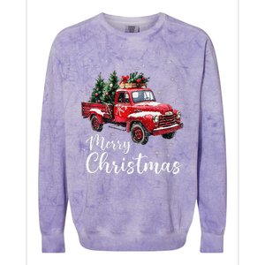 Merry Christmas Red Truck Family Matching Christmas Pajama Gift Colorblast Crewneck Sweatshirt