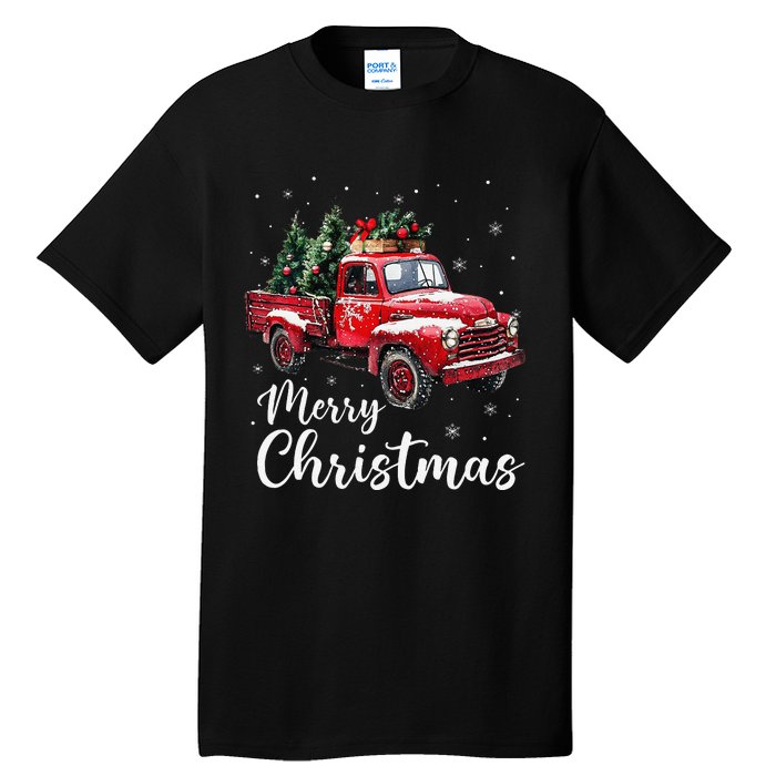 Merry Christmas Red Truck Family Matching Christmas Pajama Gift Tall T-Shirt