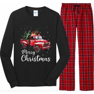 Merry Christmas Red Truck Family Matching Christmas Pajama Gift Long Sleeve Pajama Set