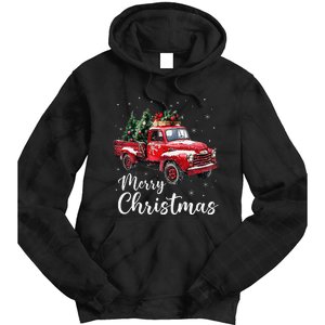 Merry Christmas Red Truck Family Matching Christmas Pajama Gift Tie Dye Hoodie