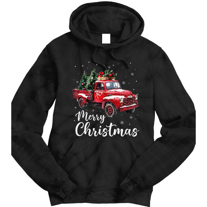 Merry Christmas Red Truck Family Matching Christmas Pajama Gift Tie Dye Hoodie