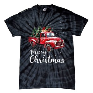 Merry Christmas Red Truck Family Matching Christmas Pajama Gift Tie-Dye T-Shirt