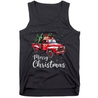 Merry Christmas Red Truck Family Matching Christmas Pajama Gift Tank Top