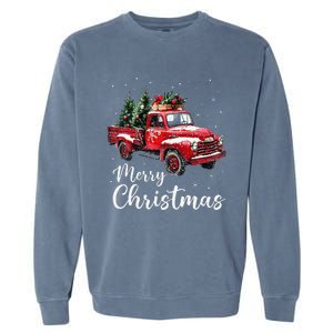 Merry Christmas Red Truck Family Matching Christmas Pajama Gift Garment-Dyed Sweatshirt