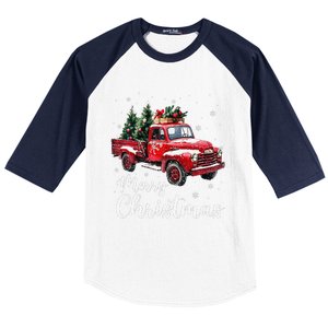 Merry Christmas Red Truck Family Matching Christmas Pajama Gift Baseball Sleeve Shirt