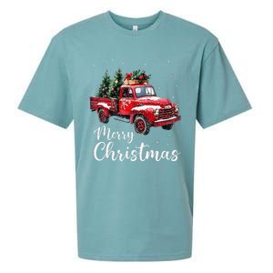 Merry Christmas Red Truck Family Matching Christmas Pajama Gift Sueded Cloud Jersey T-Shirt