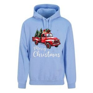 Merry Christmas Red Truck Family Matching Christmas Pajama Gift Unisex Surf Hoodie