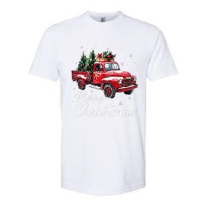 Merry Christmas Red Truck Family Matching Christmas Pajama Gift Softstyle CVC T-Shirt