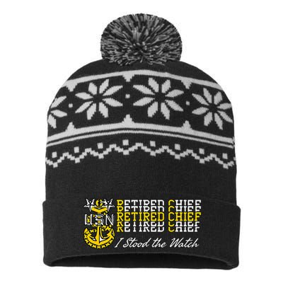 Master Chief Retired I Stood The Watch USA-Made Snowflake Beanie