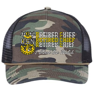 Master Chief Retired I Stood The Watch Retro Rope Trucker Hat Cap