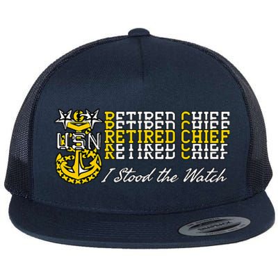 Master Chief Retired I Stood The Watch Flat Bill Trucker Hat