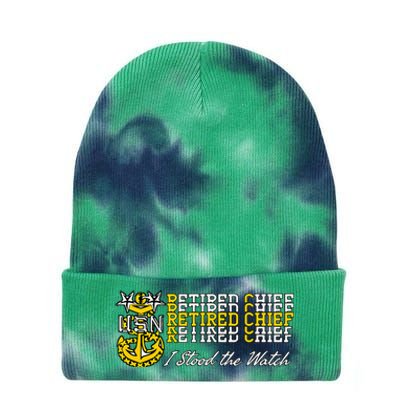 Master Chief Retired I Stood The Watch Tie Dye 12in Knit Beanie