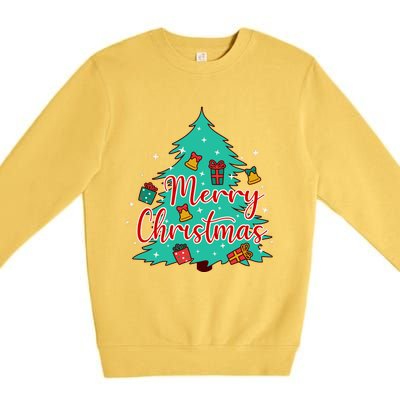 Merry Christmas Retro Christmas Tree Santa Claus Xmas Goodies Groovy Plus Size Premium Crewneck Sweatshirt