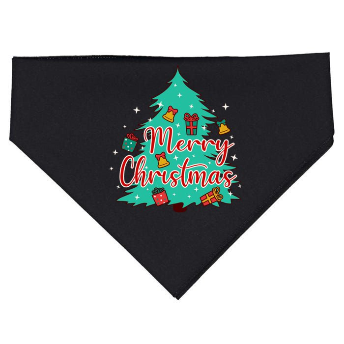 Merry Christmas Retro Christmas Tree Santa Claus Xmas Goodies Groovy Plus Size USA-Made Doggie Bandana