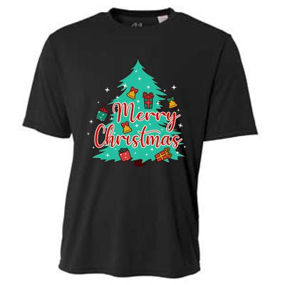 Merry Christmas Retro Christmas Tree Santa Claus Xmas Goodies Groovy Plus Size Cooling Performance Crew T-Shirt