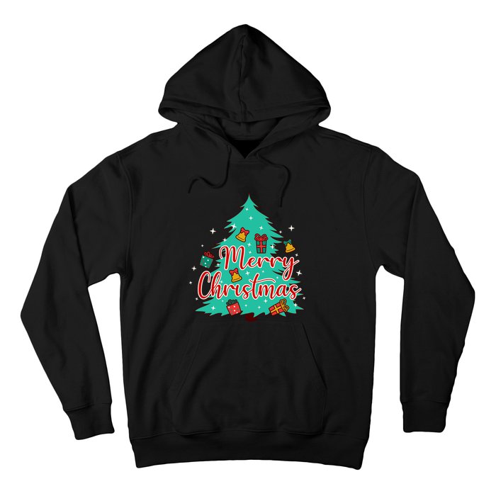 Merry Christmas Retro Christmas Tree Santa Claus Xmas Goodies Groovy Plus Size Hoodie