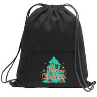 Merry Christmas Retro Christmas Tree Santa Claus Xmas Goodies Groovy Plus Size Sweatshirt Cinch Pack Bag