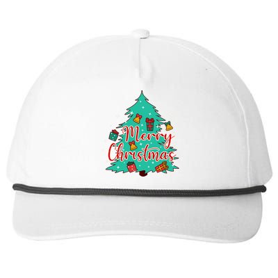 Merry Christmas Retro Christmas Tree Santa Claus Xmas Goodies Groovy Plus Size Snapback Five-Panel Rope Hat