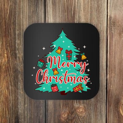 Merry Christmas Retro Christmas Tree Santa Claus Xmas Goodies Groovy Plus Size Coaster