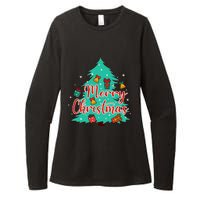 Merry Christmas Retro Christmas Tree Santa Claus Xmas Goodies Groovy Plus Size Womens CVC Long Sleeve Shirt