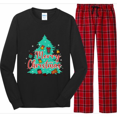 Merry Christmas Retro Christmas Tree Santa Claus Xmas Goodies Groovy Plus Size Long Sleeve Pajama Set