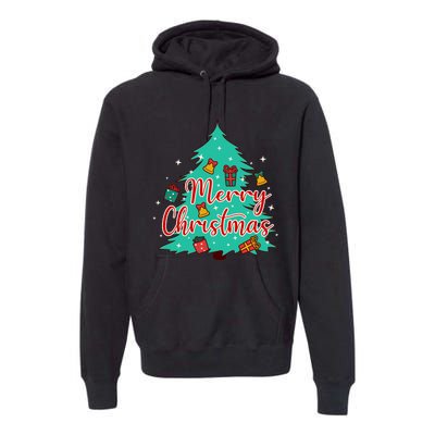 Merry Christmas Retro Christmas Tree Santa Claus Xmas Goodies Groovy Plus Size Premium Hoodie