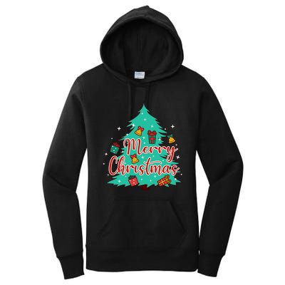 Merry Christmas Retro Christmas Tree Santa Claus Xmas Goodies Groovy Plus Size Women's Pullover Hoodie