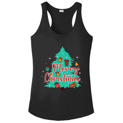 Merry Christmas Retro Christmas Tree Santa Claus Xmas Goodies Groovy Plus Size Ladies PosiCharge Competitor Racerback Tank