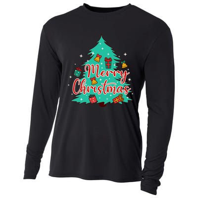 Merry Christmas Retro Christmas Tree Santa Claus Xmas Goodies Groovy Plus Size Cooling Performance Long Sleeve Crew