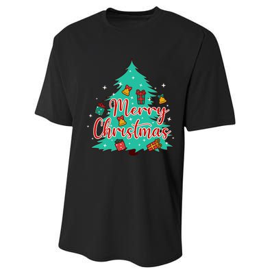 Merry Christmas Retro Christmas Tree Santa Claus Xmas Goodies Groovy Plus Size Performance Sprint T-Shirt