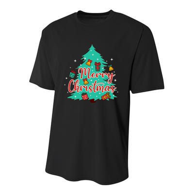 Merry Christmas Retro Christmas Tree Santa Claus Xmas Goodies Groovy Plus Size Youth Performance Sprint T-Shirt