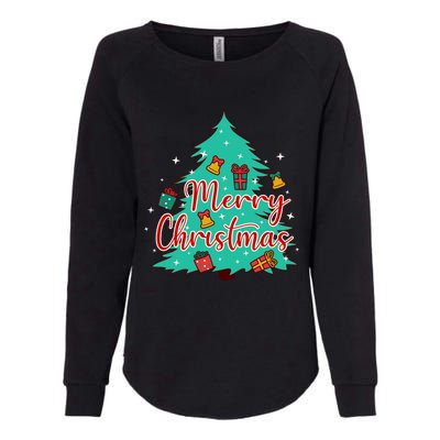 Merry Christmas Retro Christmas Tree Santa Claus Xmas Goodies Groovy Plus Size Womens California Wash Sweatshirt