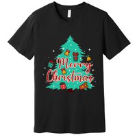 Merry Christmas Retro Christmas Tree Santa Claus Xmas Goodies Groovy Plus Size Premium T-Shirt