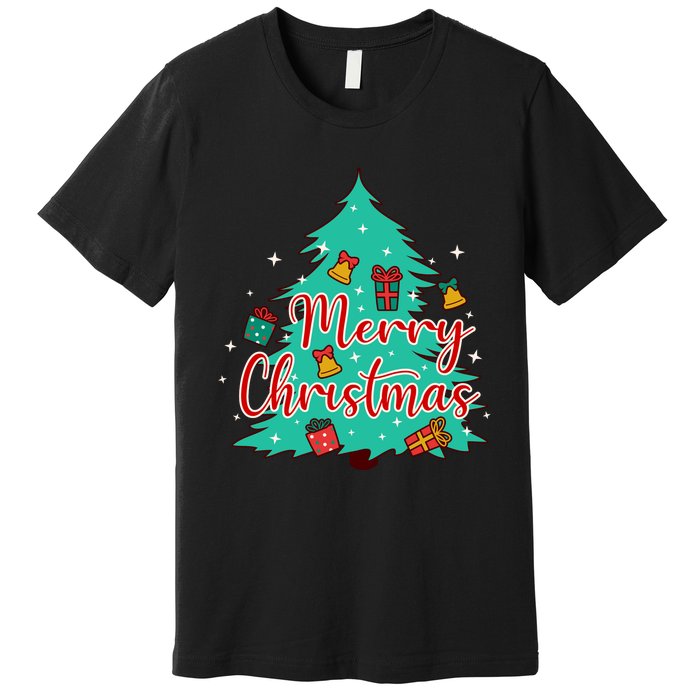 Merry Christmas Retro Christmas Tree Santa Claus Xmas Goodies Groovy Plus Size Premium T-Shirt