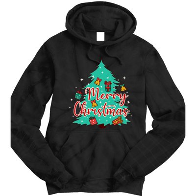 Merry Christmas Retro Christmas Tree Santa Claus Xmas Goodies Groovy Plus Size Tie Dye Hoodie