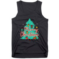 Merry Christmas Retro Christmas Tree Santa Claus Xmas Goodies Groovy Plus Size Tank Top