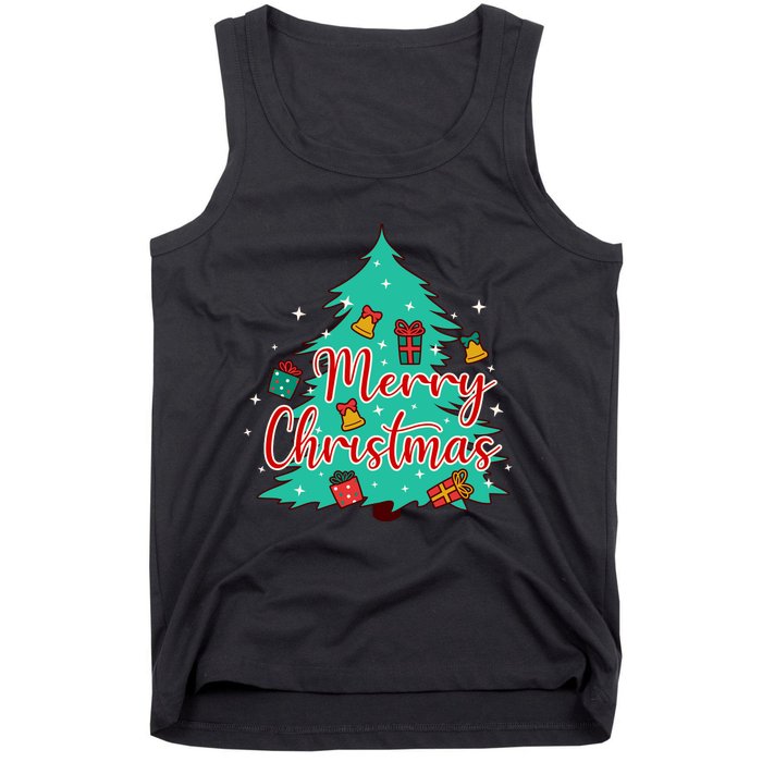 Merry Christmas Retro Christmas Tree Santa Claus Xmas Goodies Groovy Plus Size Tank Top