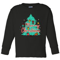 Merry Christmas Retro Christmas Tree Santa Claus Xmas Goodies Groovy Plus Size Toddler Long Sleeve Shirt