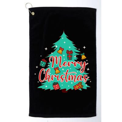 Merry Christmas Retro Christmas Tree Santa Claus Xmas Goodies Groovy Plus Size Platinum Collection Golf Towel