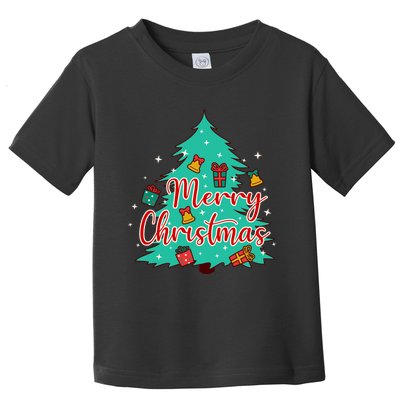 Merry Christmas Retro Christmas Tree Santa Claus Xmas Goodies Groovy Plus Size Toddler T-Shirt