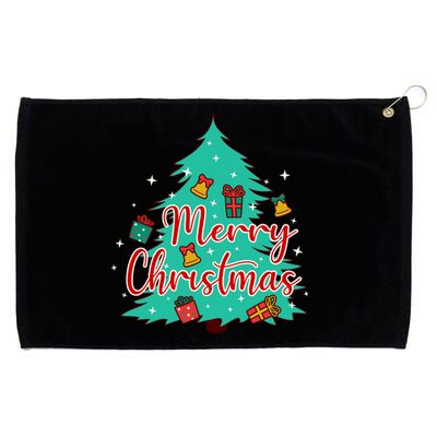 Merry Christmas Retro Christmas Tree Santa Claus Xmas Goodies Groovy Plus Size Grommeted Golf Towel