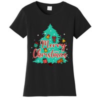 Merry Christmas Retro Christmas Tree Santa Claus Xmas Goodies Groovy Plus Size Women's T-Shirt