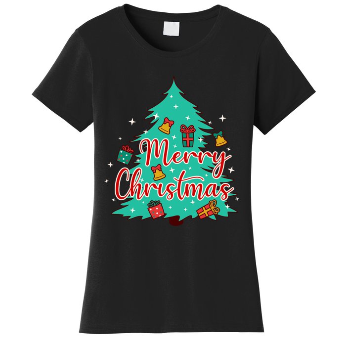 Merry Christmas Retro Christmas Tree Santa Claus Xmas Goodies Groovy Plus Size Women's T-Shirt