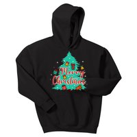 Merry Christmas Retro Christmas Tree Santa Claus Xmas Goodies Groovy Plus Size Kids Hoodie