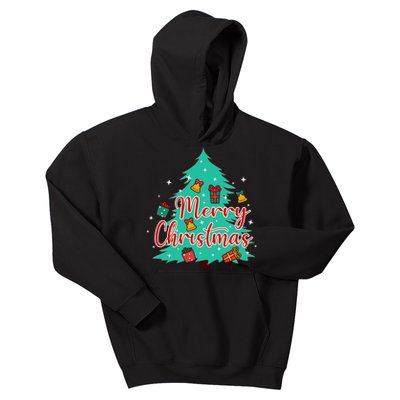 Merry Christmas Retro Christmas Tree Santa Claus Xmas Goodies Groovy Plus Size Kids Hoodie